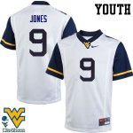 Youth West Virginia Mountaineers NCAA #9 Adam Jones White Authentic Nike Stitched College Football Jersey PC15P42ZU